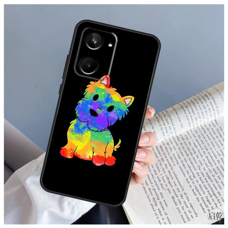 Cartoon Westie Dog For Realme 9 10 11 12 Pro Plus GT5 C67 C55 C53 C35 C33 C30 C25s C21Y C15 GT3 GT Neo 5 Case