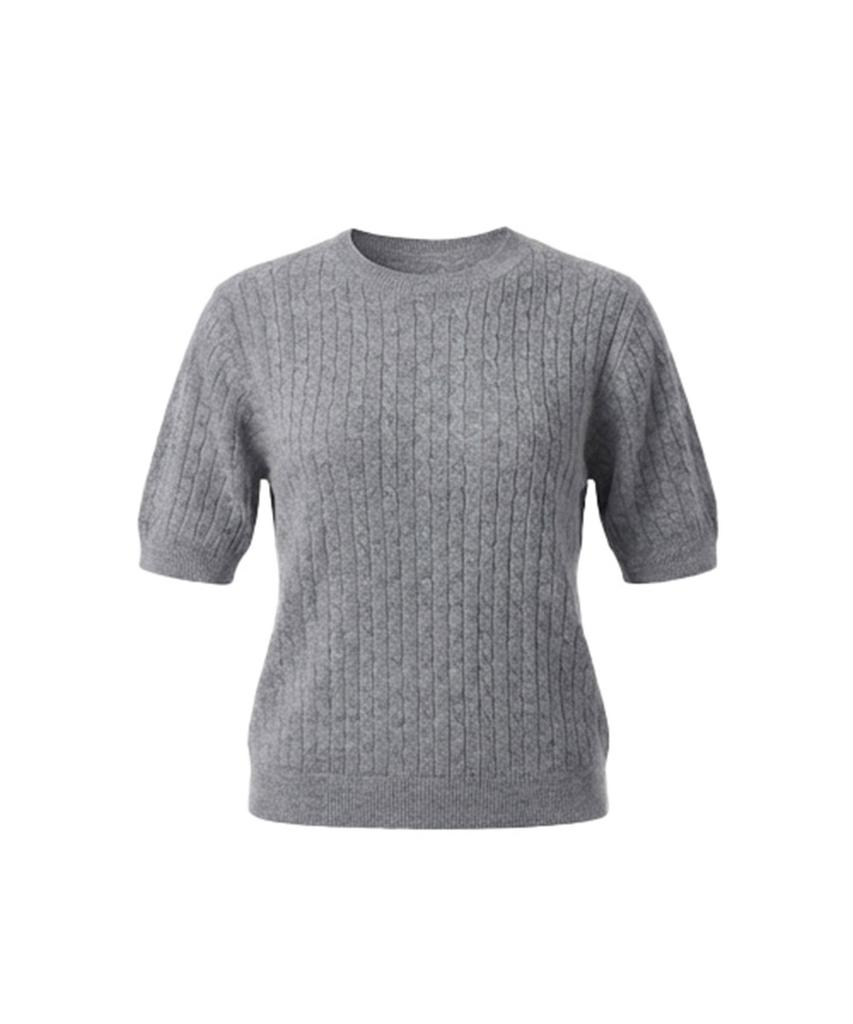 Baseukala Cable Round Short Sleeve Knit (5Colors)