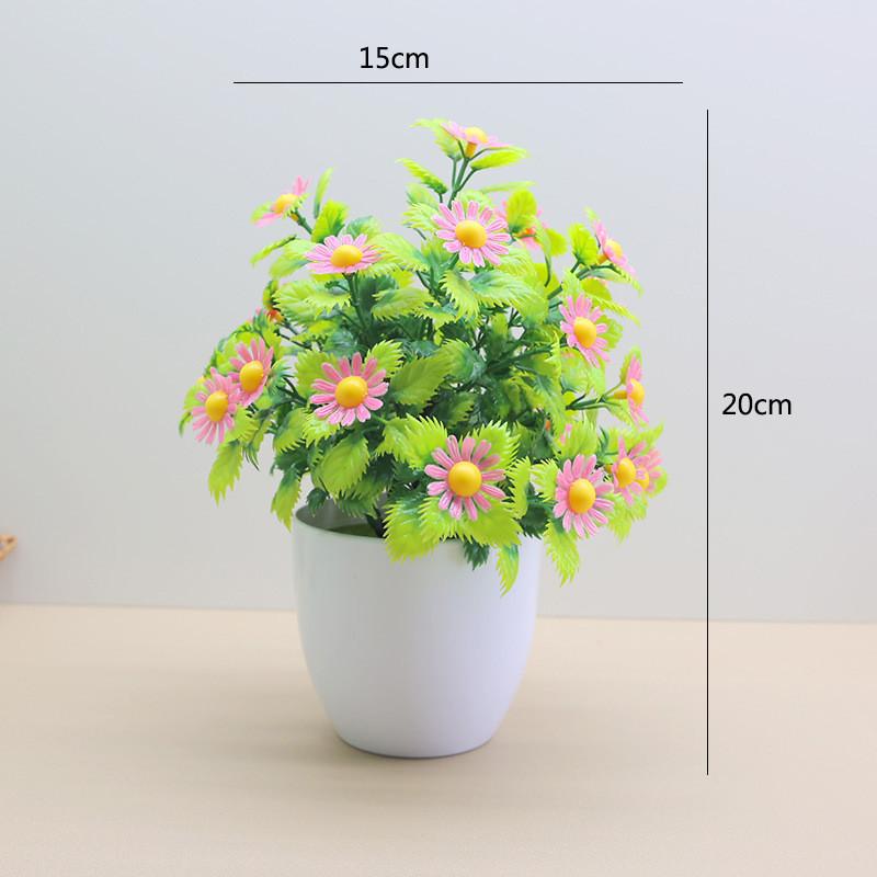 Handmade Faux Chrysanthemum And Spread Palm Artificial Plants For Home And Workspace