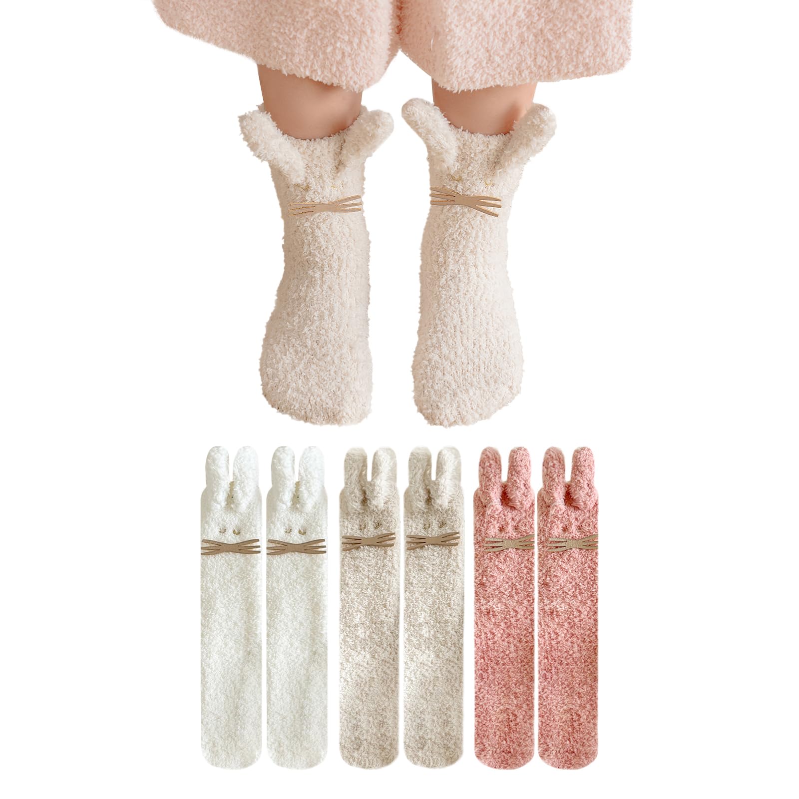 

HAYAHARU Baby Thick and Warm for Loose Fluffy and Perfect for Cold Weather Baby Ages Socks, Kids Socks, Non-Slip, Winter, Fit, Cute, Sleeping,