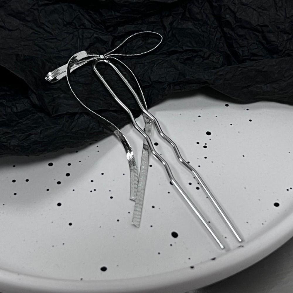 Headwear Disk Hair Korean Style Hanfu Bow Hair Stick Hair Fork Hair Accessories U Shaped Hairpin