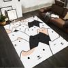 Niedlicher Cartoon-Katzenmuster-Teppich mit Weiß1Schwarz1und Beige Katzen Design Geeignet für die Verwendung als Anti-Rutsch-Matte für Wohnzimmer und Schlafzimmer Sofas