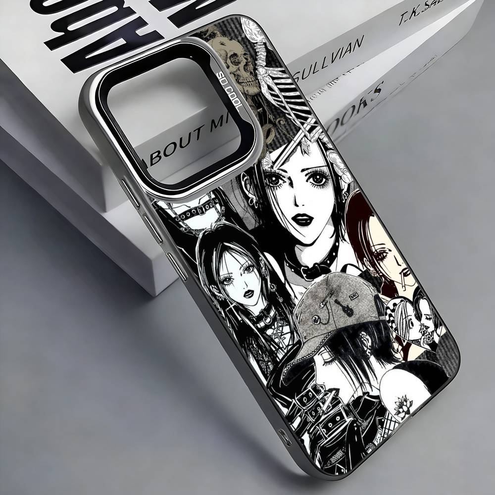 Anime N-NANA Phone Case For iPhone 17, 16,15,14,13,12,11 Plus,Pro Max, Colorful Silver Funda Cover