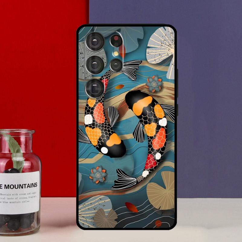 Koi Carp Fish Yin Yang Funda Case For Samsung Galaxy S25 Ultra S9 S10 S20 S21 FE S22 S23 Plus S24 Ultra Phone Cover