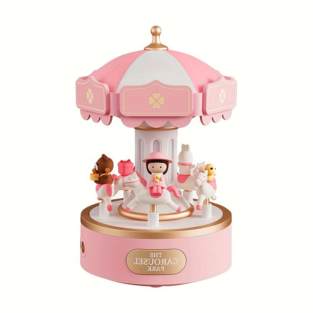 

Музыкальная шкатулка Деда Мороза с вращающейся каруселью, светодиодный ночник, вращающийся механизм с питанием от USB, подарок на День святого Валентина для рождественской елки, светящиеся рождественские украшения