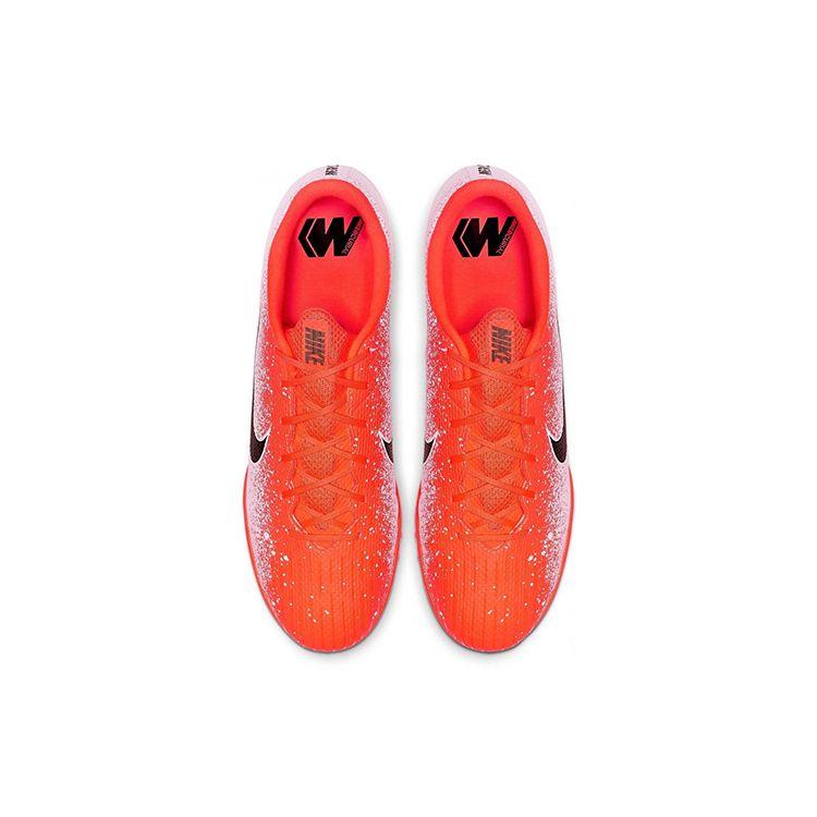 Nike Mercurial Vapor 12 Academy Round Toe Lace-Up TF Men Football Shoes White Orange AH7384-801