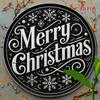 Vintage Merry Christmas Metal Sign Snowflake Tin Plaque Home Wall Decor Rustic Holiday Gift