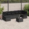 VidaXL 8-Piece Garden Sofa Set with Beige Cushions Poly Rattan 3345463