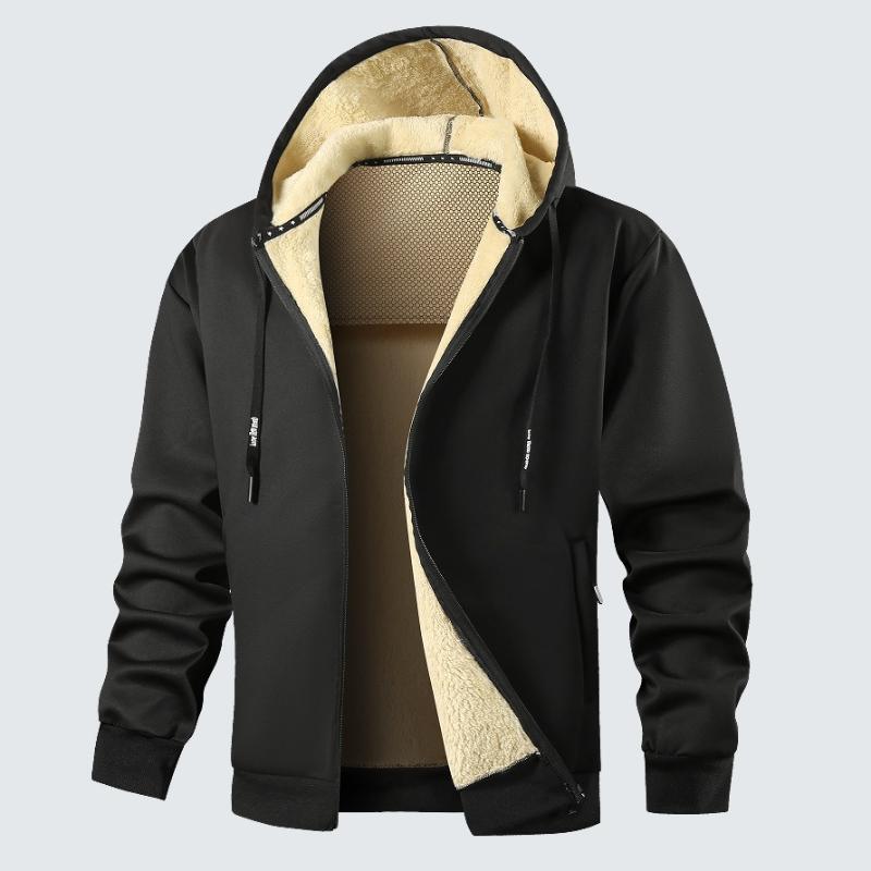 Winter Casual Sports Fleece Coats Men Lambswool Zipper Hoodies Men's Thicken Warm Jackets Long Sleeve Zip Up Hooded Sweatshirts