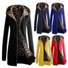 Womens Zip Hooded Coat Winter Warm Leopard Hoodie Parka Trench Jacket Outerwear