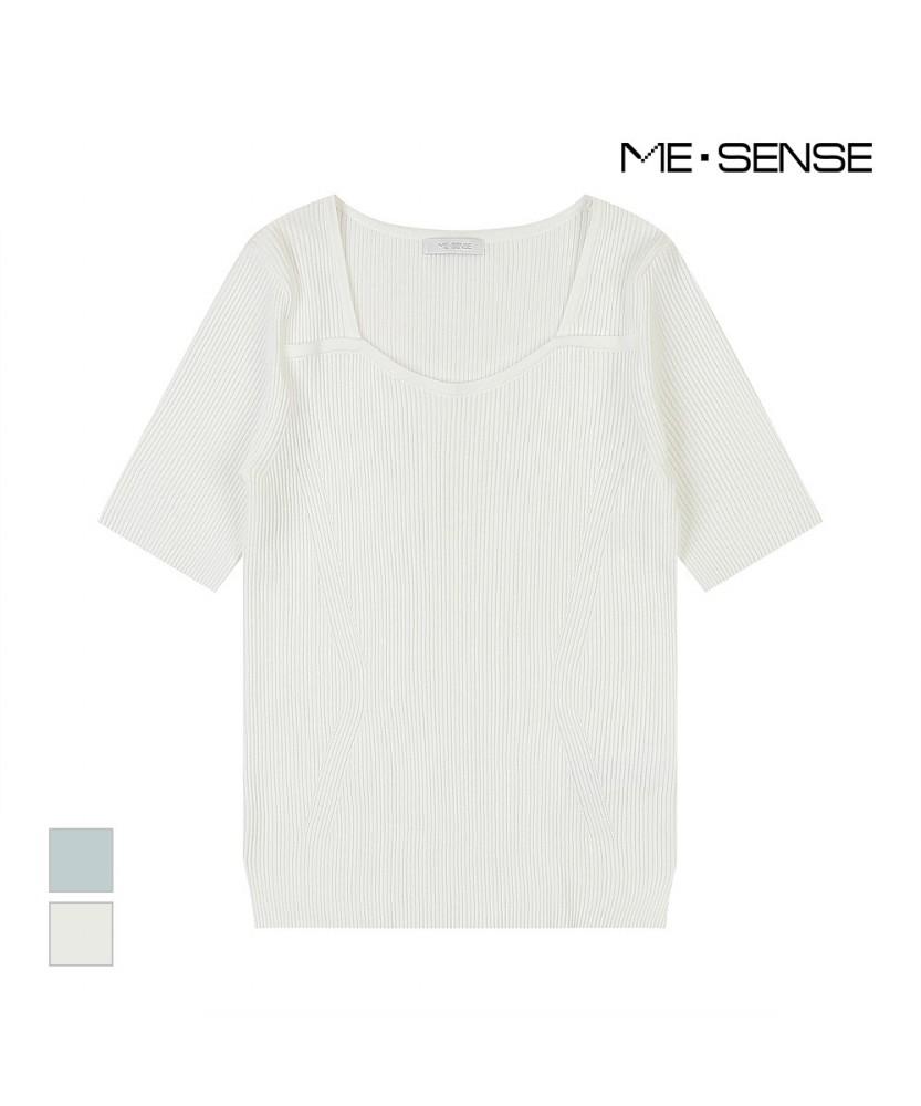 MESENSE Slim Ribbed Short Sleeve Knit_Mb34Knmd06Z