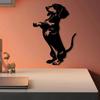 Black Metal Dachshund Wall Art, 2D Iron Dog Decor for Home & Garden Gift