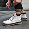 Men's Mid-Top Leather Work Boots - Autumn British Style High-Top Martin Shoes