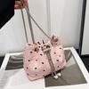 Sweet Bow Bucket Bag Women's New Fashion Polka Dot Handbag Large Capacity Premium Messenger Bag