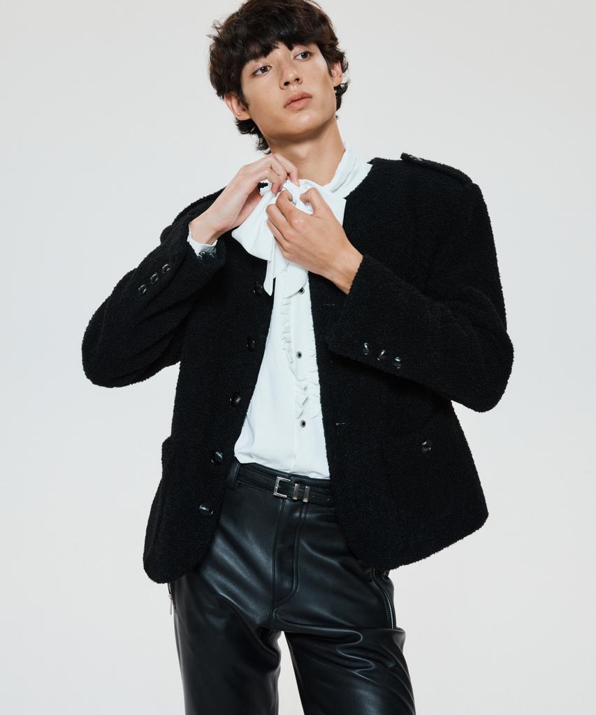 Untage Wool Boucle Tweed Jacket [Black(Man)]_Uto-Fb16