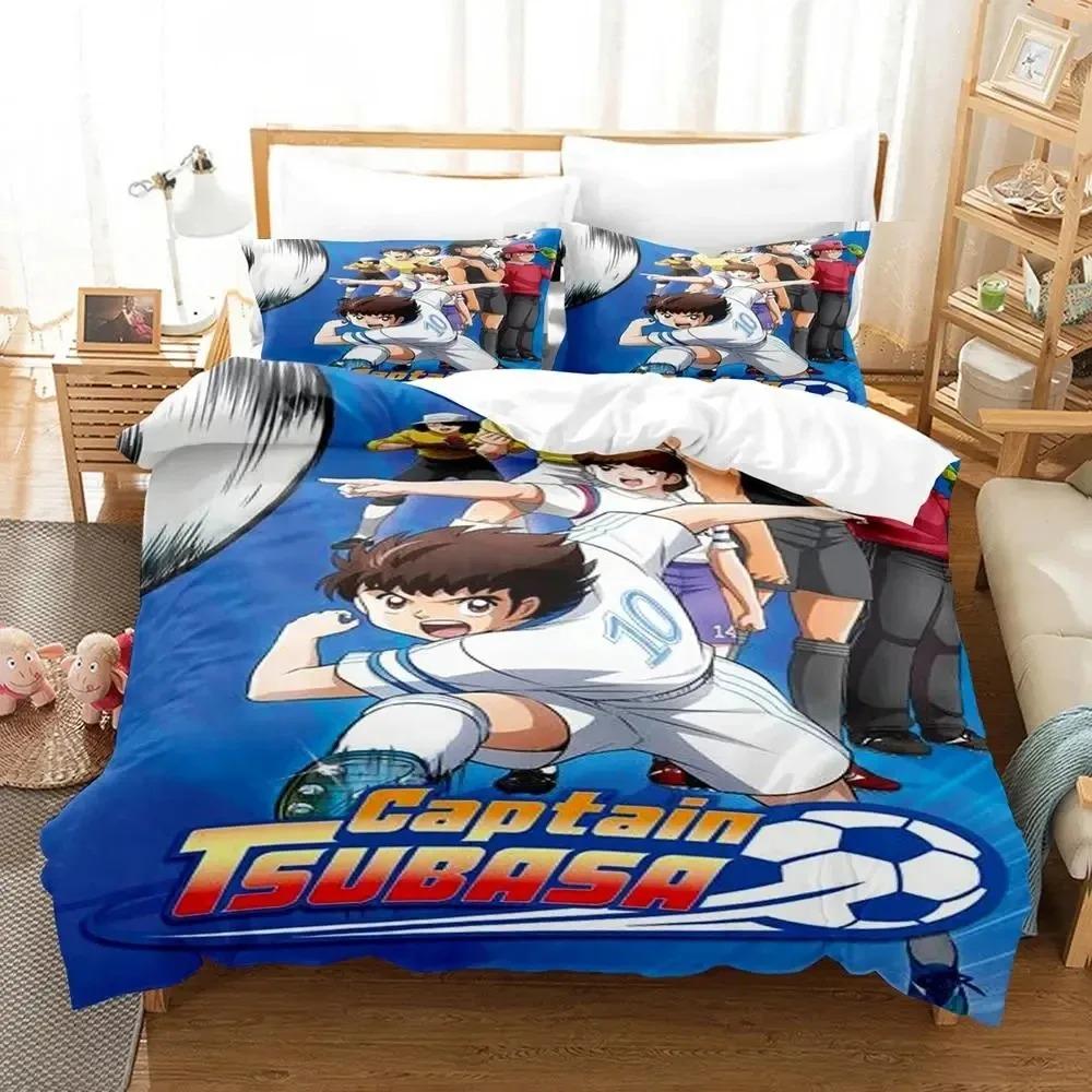 Comforter Anime Football Boy Captain Tsubasa Bedding Set Double Twin King Comforter Boys Girls Adults Bedroom