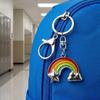 Rainbow Keychain Pendant Lightweight Metal Keychain Cloud Star Key Chains Creative Colorful Keychain with Rotating Lobster Clasp for Women Girls