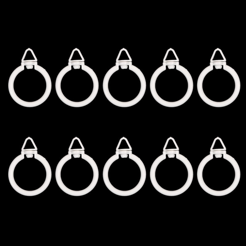 10 Pcs Window Treatment Clip Rings Shower Curtain Drapery Rings Curtain Hooks with Eyelets for Curtains and Rods
