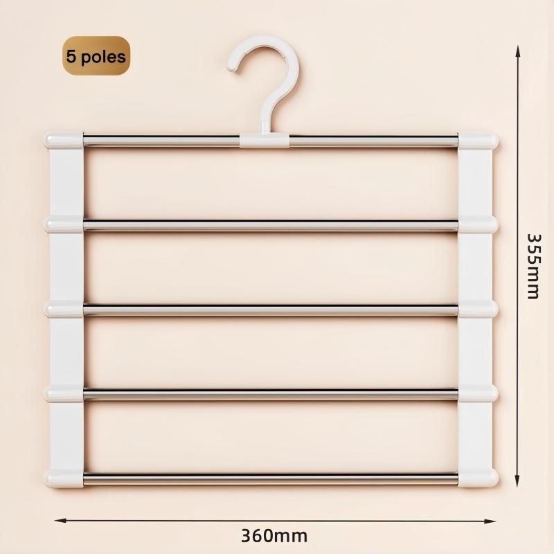 1Pc Stainless Steel Space-Saving Foldable Pants Hangers for Jeans, Leggings & Trousers - Closet Organizer