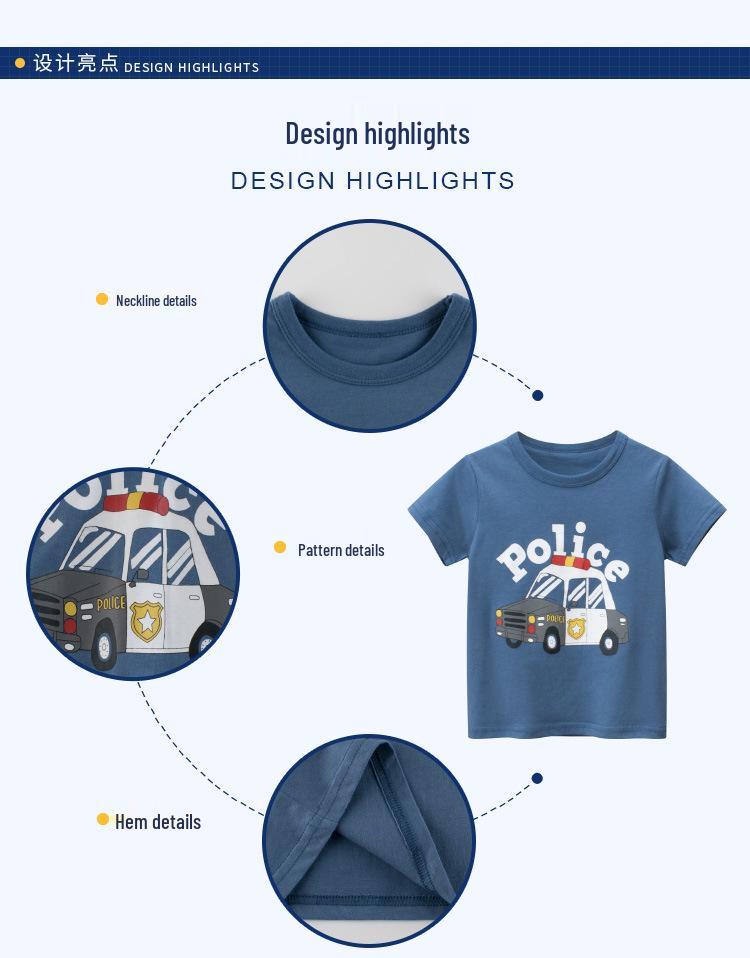 2022 Korean-Style Boys' Short Sleeve T-Shirt - Summer Kids' Clothing