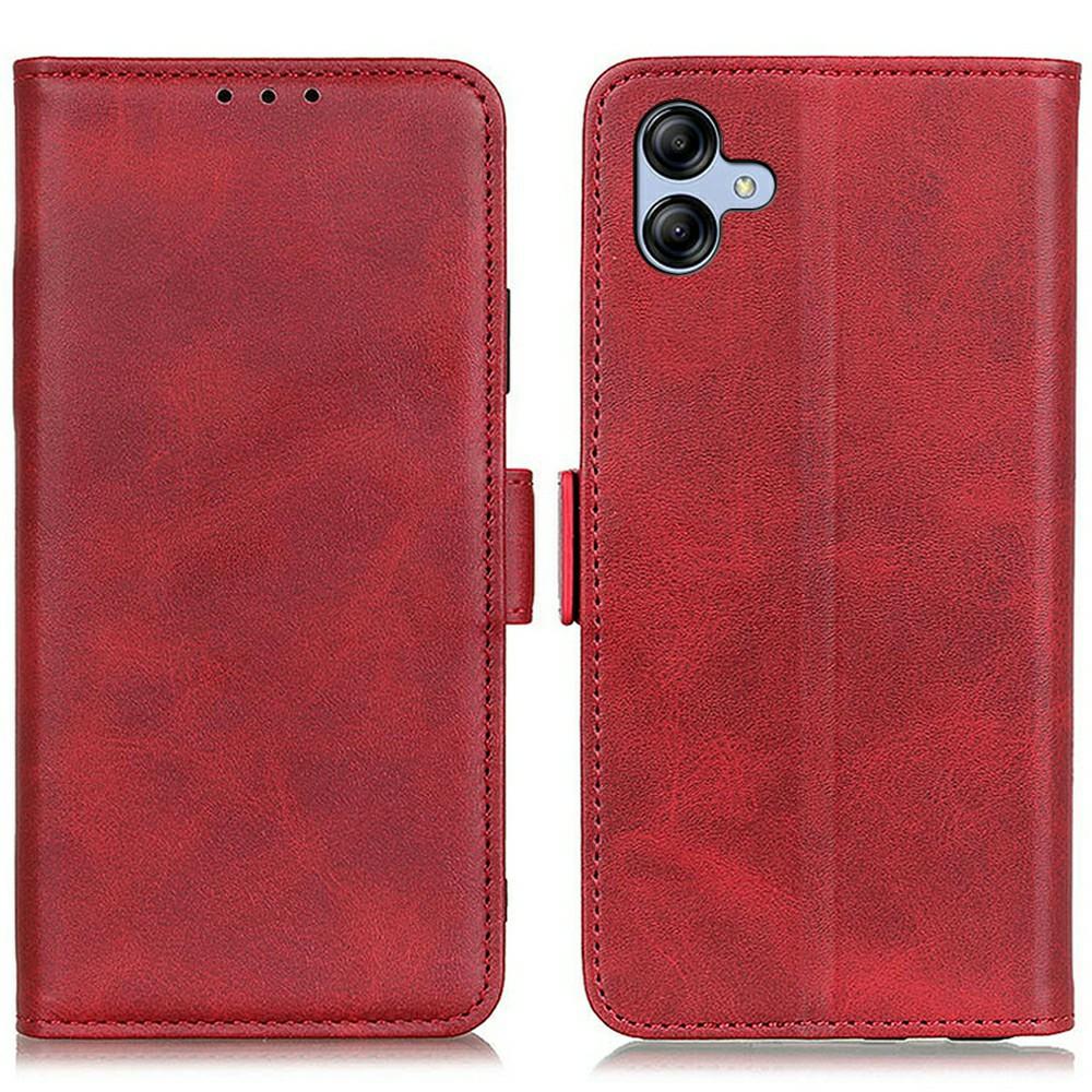 För Samsung Galaxy A07 Fodral Ställ Ko Lädertextur PU Läder Telefonskydd