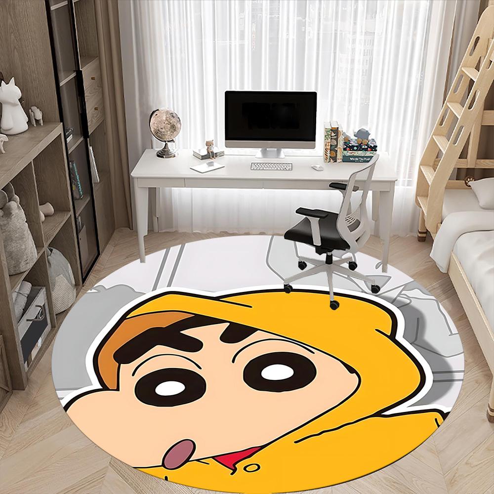 1pc Crayon Shin-chan Office Round Area Rug, Under Office Chairs Bedroom Living Room Home Decor a1022138