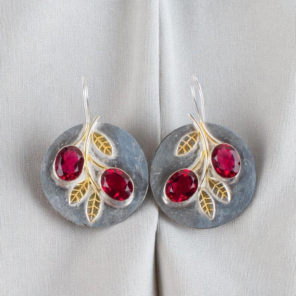 

Редкий розовый рубеллит драгоценный камень 925 стерлинговое серебро ювелирные изделия ручной работы серьги 1,77 EE-81-5