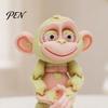 Soft Color Cartoon Animal Decor 3D Printed Articulated Monkey Figurine, Multi-Color Model with Healing Decorative Figurine Movable Joints, Stress