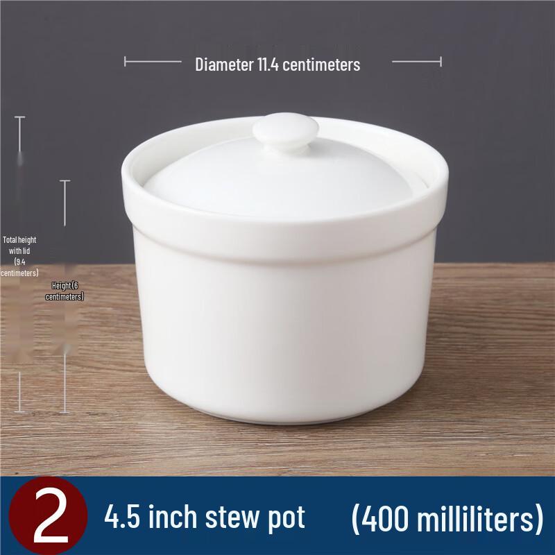 4.5-inch Ceramic Stew & Dessert Bowl with Lid and Spoon (Set of 10)