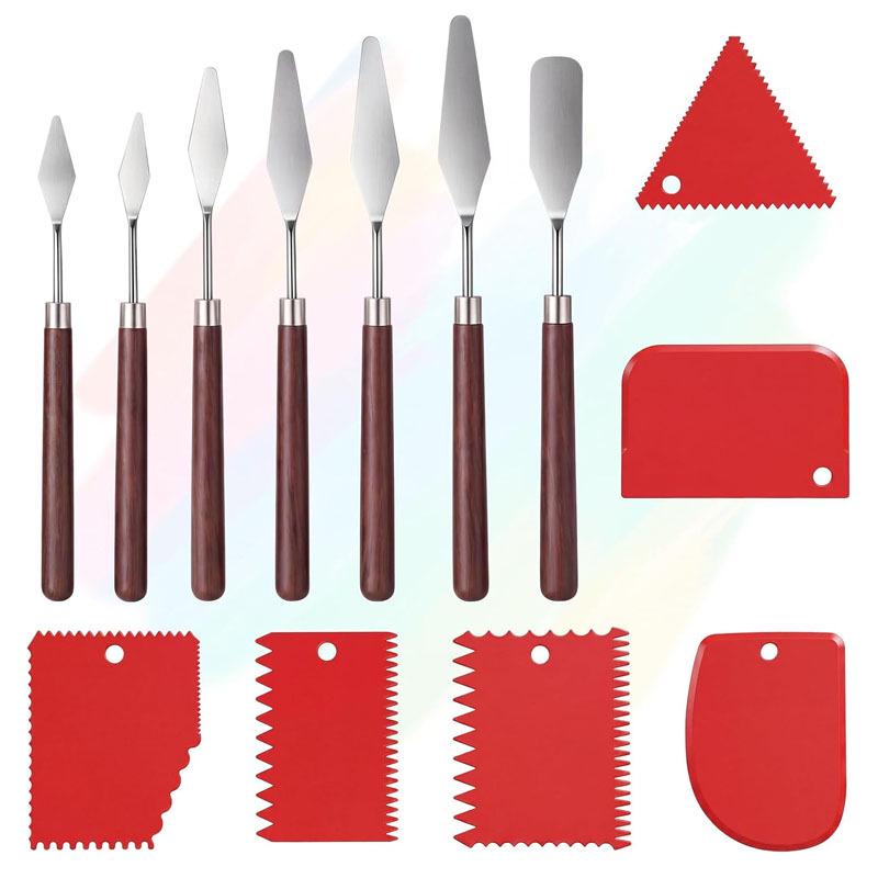 5-Piece Stainless Steel Palette Knife Set for Gouache and Oil Painting