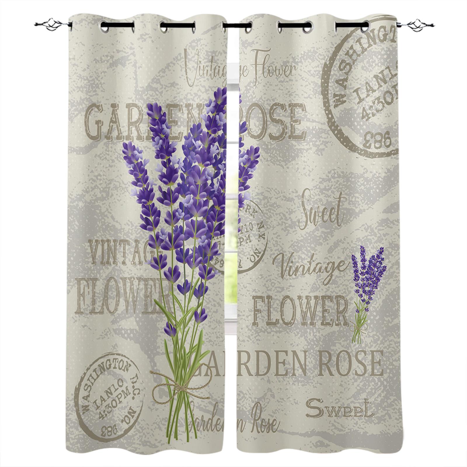 Растение Фиолетовый Лаванда Акварельная Живопись Оконные Шторы Спальня Кухня Декор Шторы — фото 14