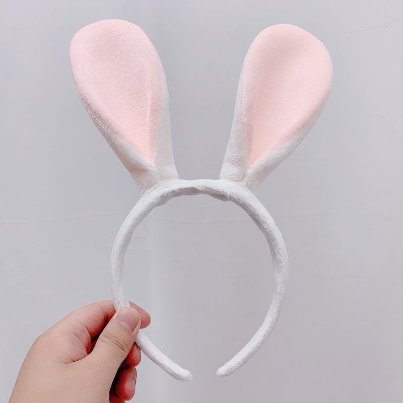 

Детский плюшевый ободок с белыми кроличьими ушками для девочек и младенцев