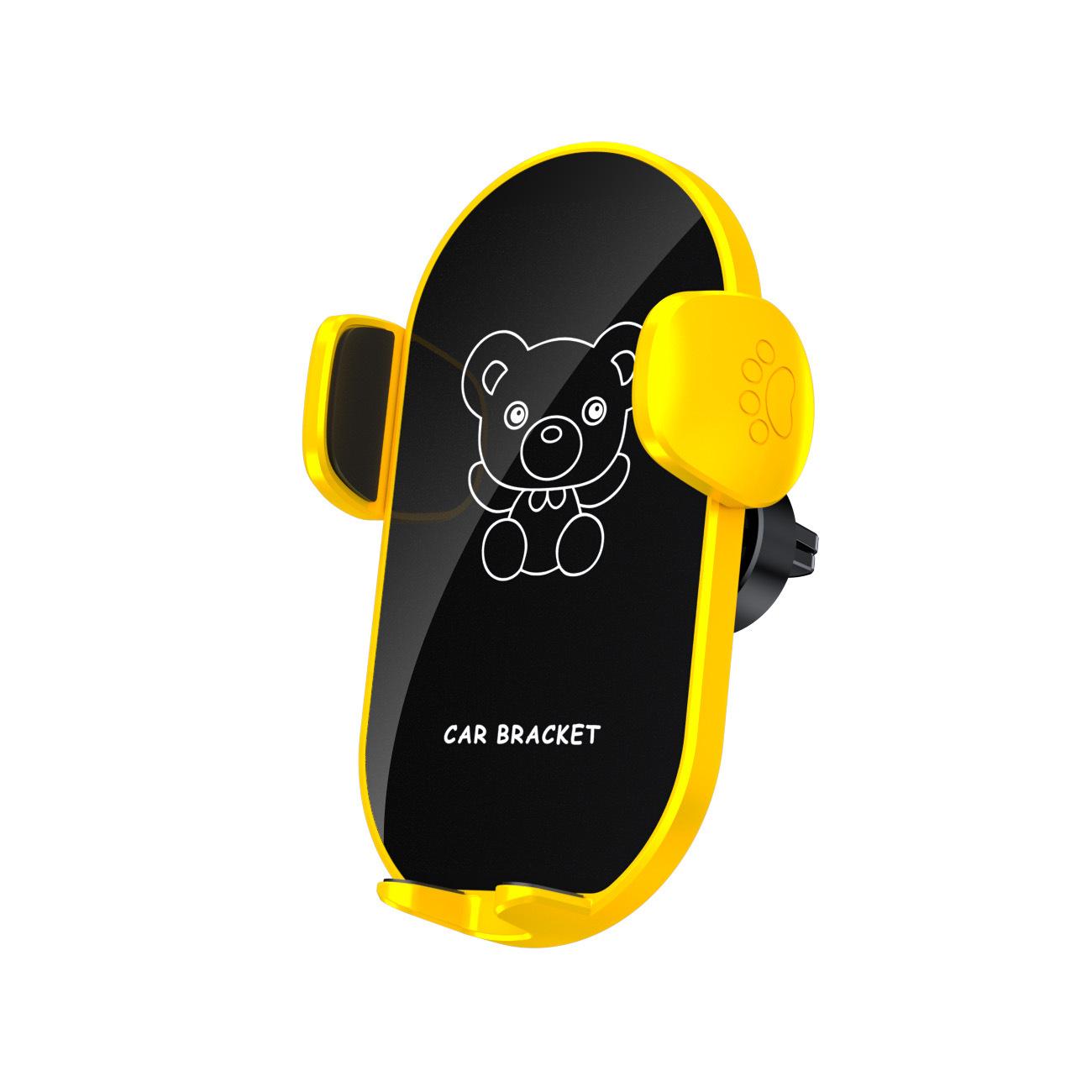 Cartoon Bear Car Air Vent Phone Holder and Navigation Stand жёлтый