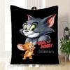 Tom and Jerry Phone WallpaperBlanket Flannel Throw Blanket for Sofa, Bed, Travel, Camping, Office