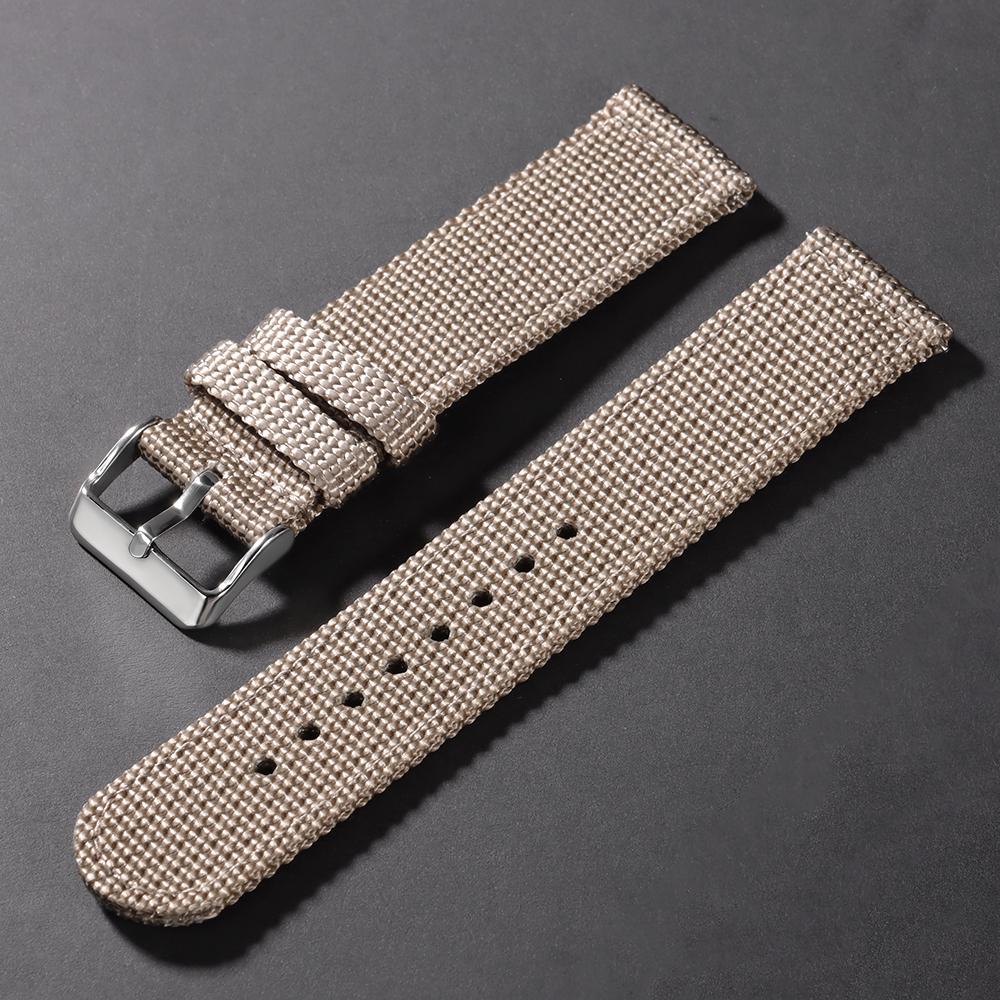 Vävt Nylonklockarmband Dubbelsidigt Nylon 18mm 19mm 20mm 22mm 24mm Klockarmband Snabbkoppling Sport Andningsbar Armbandsrem för Män