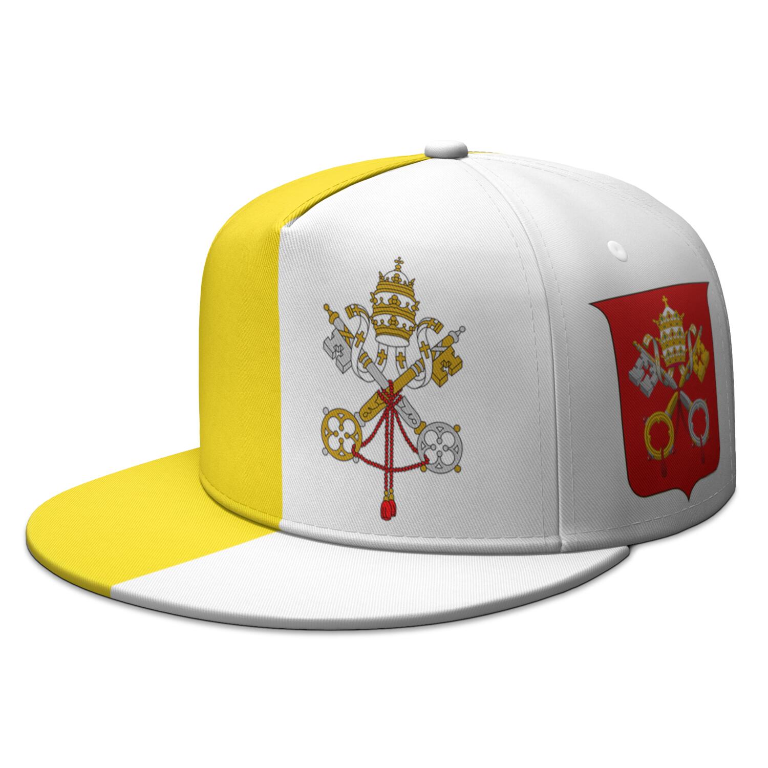 

Vatican City State Free Custom Made Name Number Team Logo Brimmed Cap Country Travel Latin Nation Vaticano Flag Hip-hop Hat Adjustable