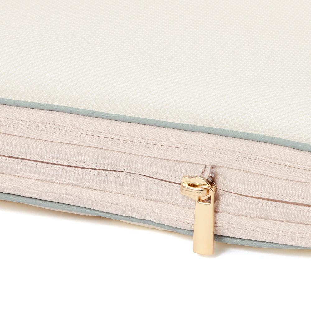 Franc Franc Japan Bicolor Satin CoMpression Organizer M Mint X Ivory