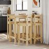 5 Piece Bar Set Solid Pine Wood