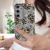 Bowknots Leopard Print Case For Samsung S26 S25 Ultra S24 S23 S22 S21 FE A15 A35 A55 A16 A36 A56 A17 A18 A37 A57 5G Leather Texture Soft Cover