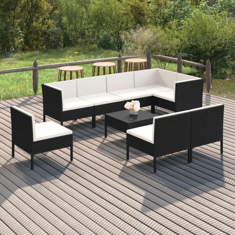 Day and Night - Day and Night Garden Furniture Set 9 Pieces and Black Synthetic Rattan Cushions