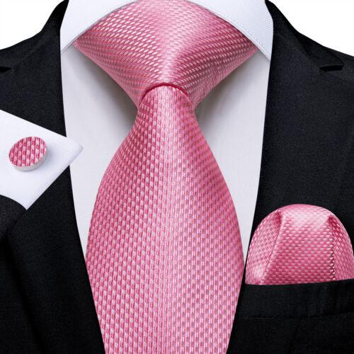 Hi-Tie Pánské kravaty Hedvábná pruhovaná žakárová kravata Kapesníková kravata Klasická černá červená modrá kravata