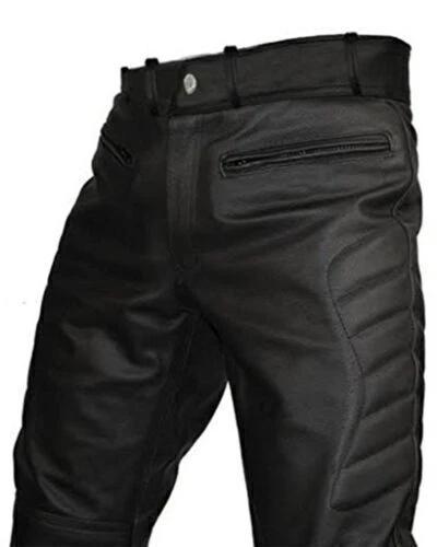 New Stylish Casual Fashionable Black Men's Leather Pants Real Lambskin Leather
