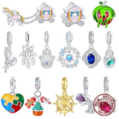 Copper Pumpkin Carriage Beads Gift Items Spiral Star Praying Hands Charms Fit Original Pendant Jewelry Make Up