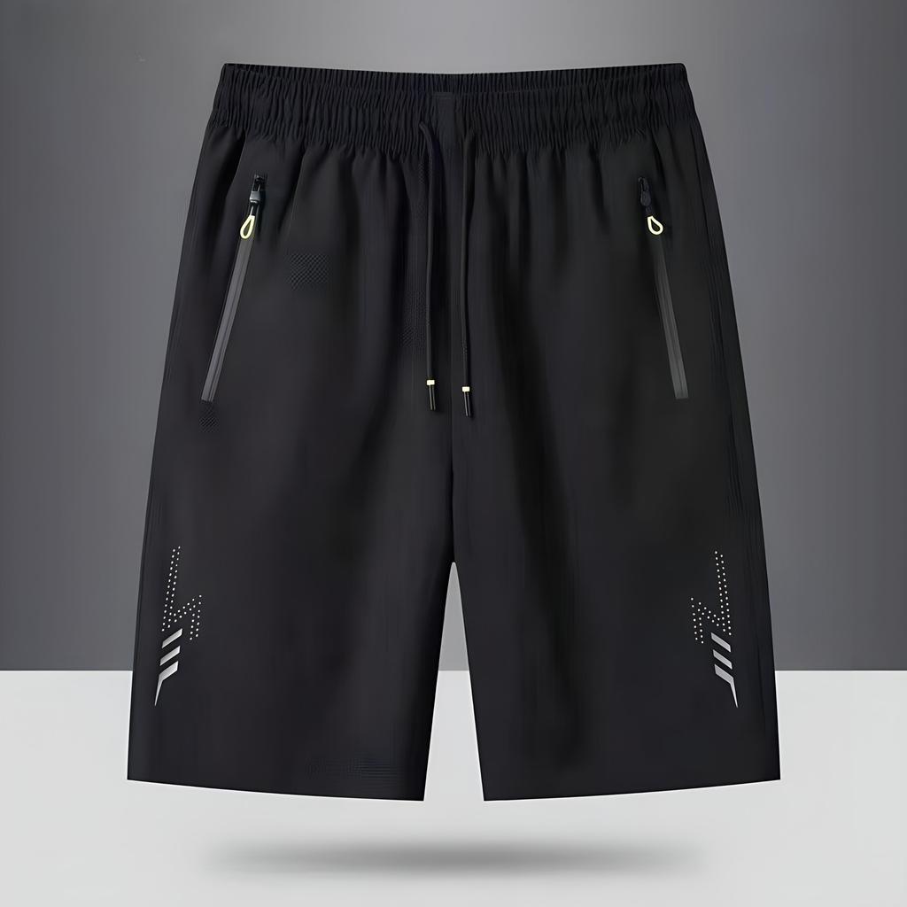 Einfarbige, schnelltrocknende Shorts für Herren, lässige, leicht elastische Shorts mit Kordelzug, geeignet für den Sommer