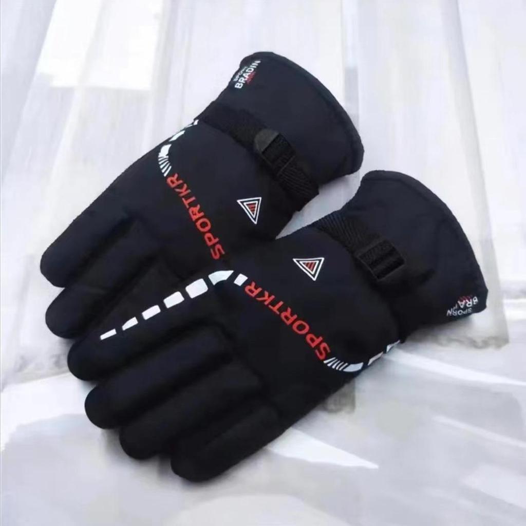 Elektrisch beheizbare Winter-Motorrad- und Skihandschuhe für Herren mit Samtfutter