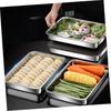 1set Stainless Steel Dumpling Freezer Box with Mesh Rack Multi-function Food Storage Container for Fridge Kitchen Organizer for Meat Fruits