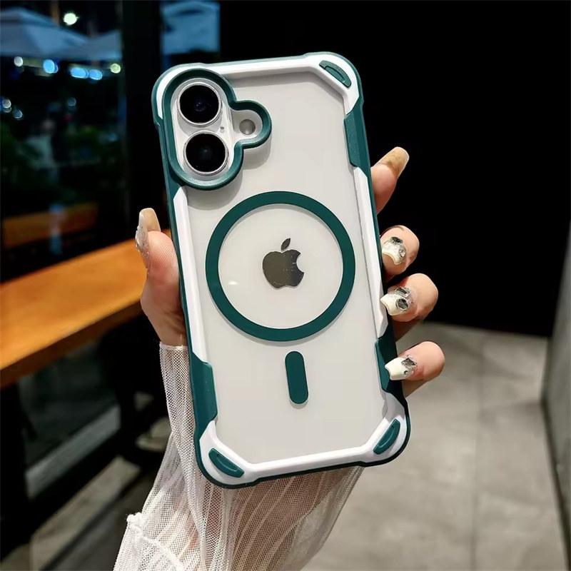 For Magsafe Magnetic Shockproof Armor Case For iPhone 16 15 14 13 12 11 Pro Max Plus Transparent Hard Hybrid Bumper Back Cover