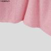 INCERUN Oversized Men Lapel Neck Long Sleeve Buttons Casual Loose Texture Pullovers Tops