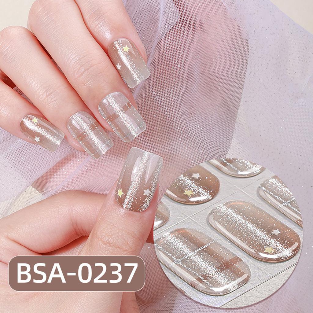 Gel Nail Stickers Full Cover Self Adhesive French Manicure Strips Quick Apply No UV Light Required Salon Quality