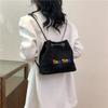 Canvas Small Bag for Women New Fashionable Fashionable Chain Letters and Bucket Bag for Students Girl Crossbody Bag